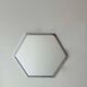 Vintage hexagonal mirror, chromed metal, France 1980