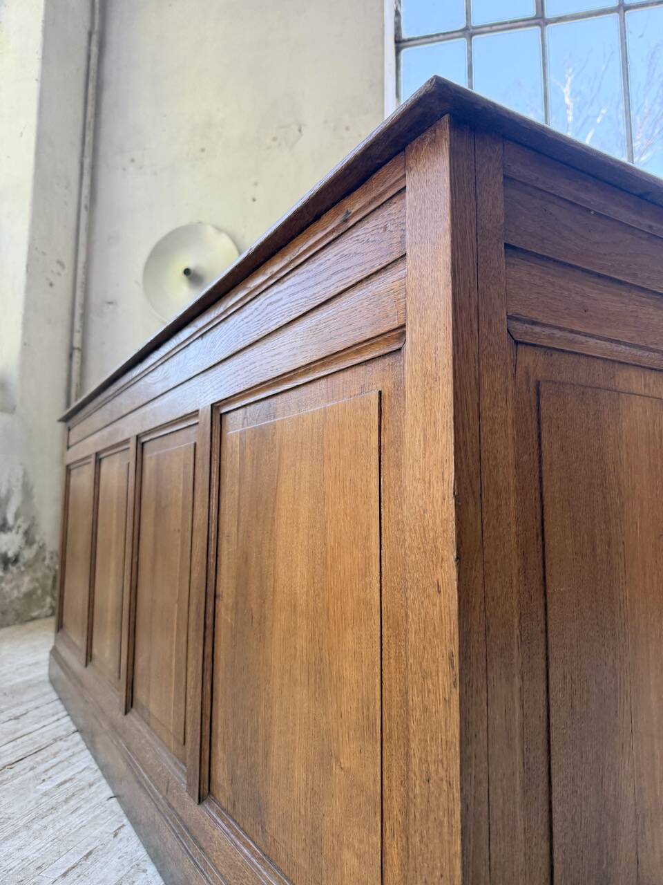 1950s oak office counter