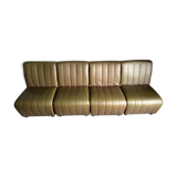 Modular sofa heaters vintage 4 places skaï