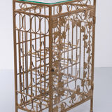 Gold metal wine rack or cocktail bar, 1950s, italy