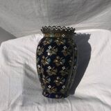 Cloisonné enamel vase and Bronze frame by Gien