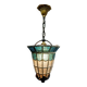 Blue glass pendant light
