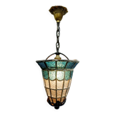 Blue glass pendant light