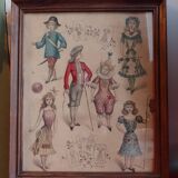 Fashion poster framed under glass, circa 1900