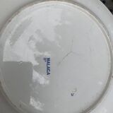 Collectible flat plate, ironstone, malaca, bird, butterfly and flower motif, made in France
