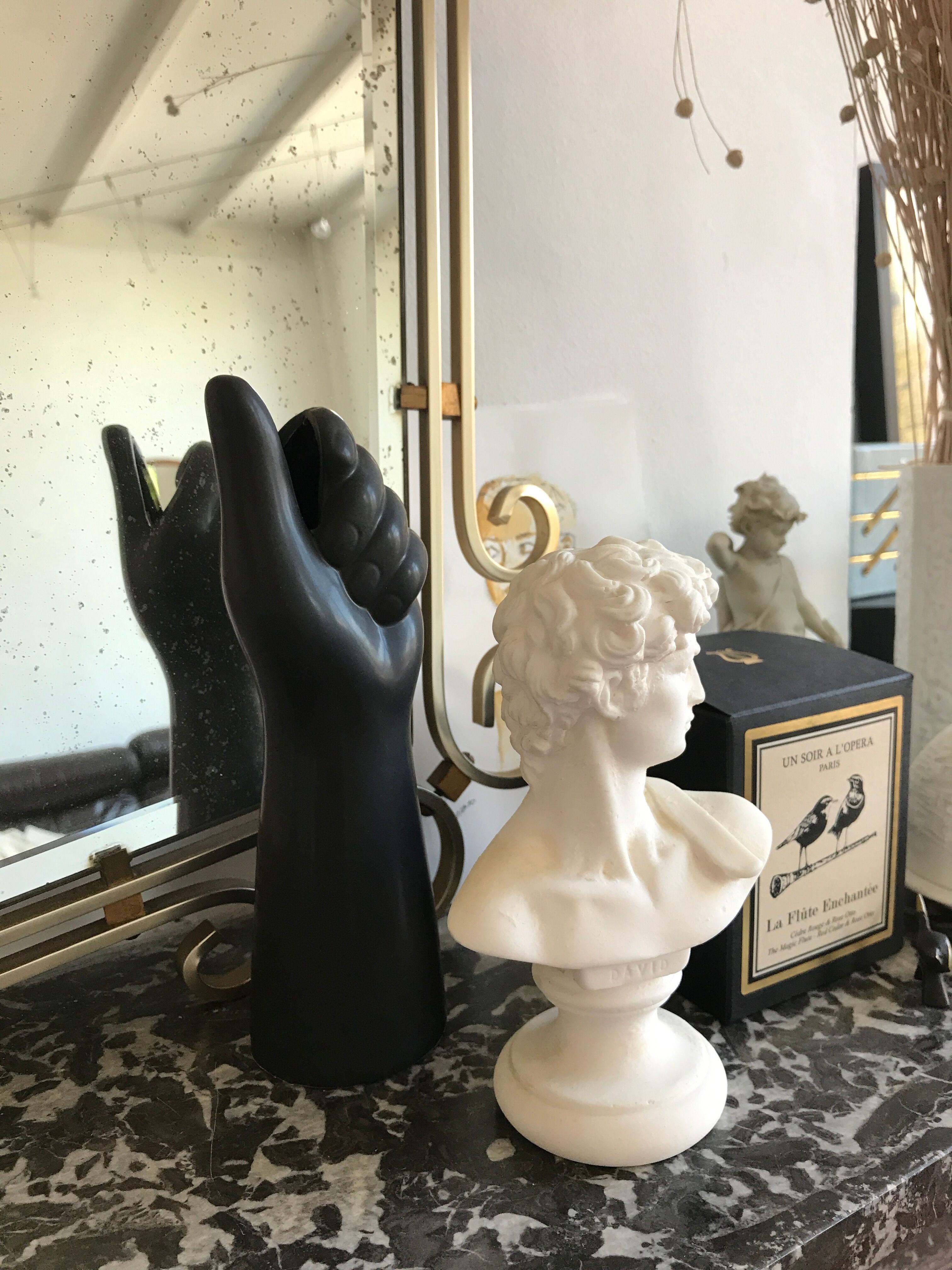 Black hand vase