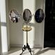 BARBER'S TRIPTYCH MIRROR IN BRASS, NAPOLEON III PERIOD, ADJUSTABLE IN HEIGHT