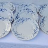 8 flat earthenware plates Creil and Montereau late nineteenth diam 23 cm