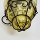 Vintage Italian wall light in transparent yellow blown glass and wrought iron. 70s 80s