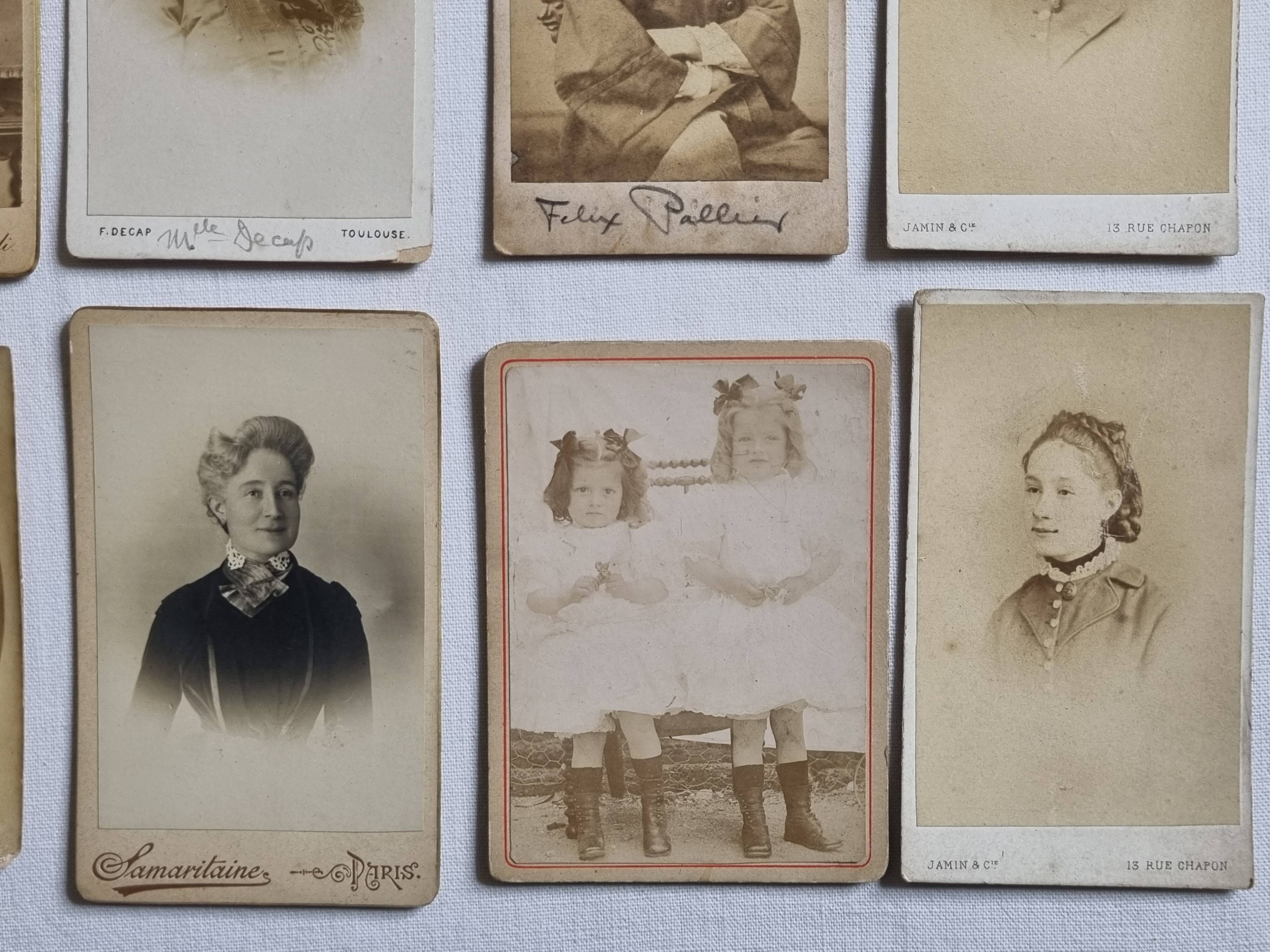 Set of 21 old photographic portraits from the end of the 19th century to the beginning of the 20th century