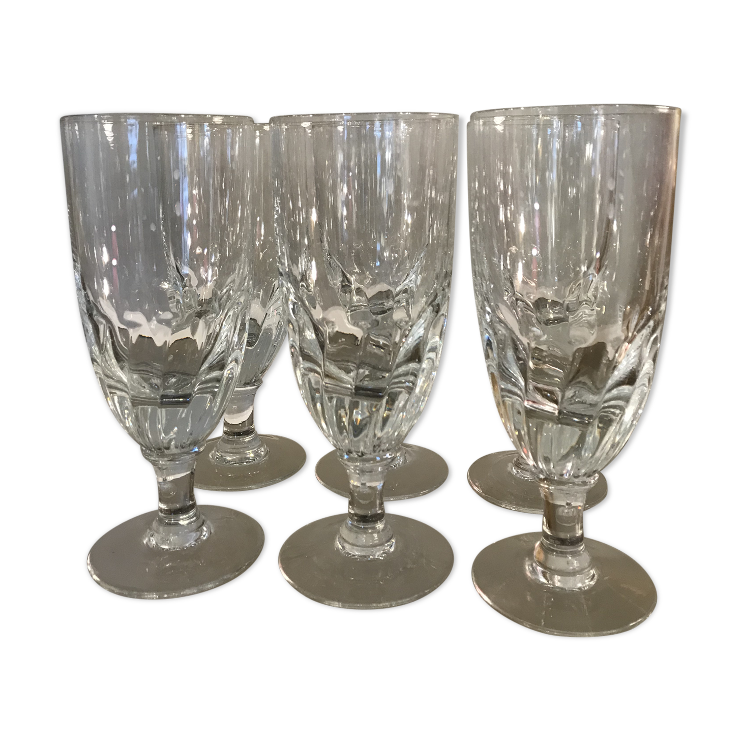 6 old absinthe glasses