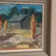 Original Swedish Oil on Panel – “Landscape with Barns” – Vintage & Framed