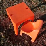 Children's orange table and chair set Progarden Italy