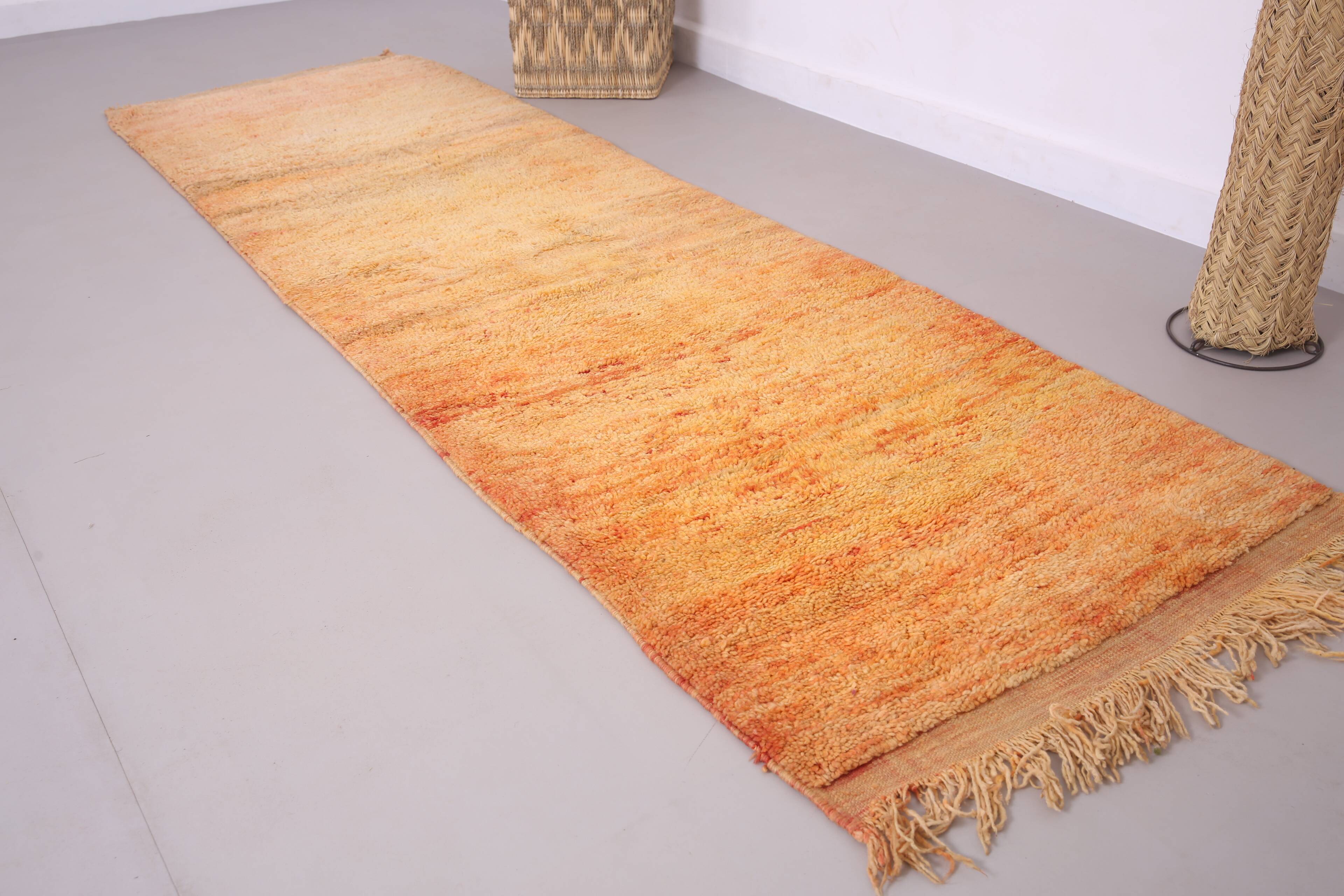 Vintage Moroccan Runner Rug 91 x 292 cm - Orange Runner Rug - Berber Rug