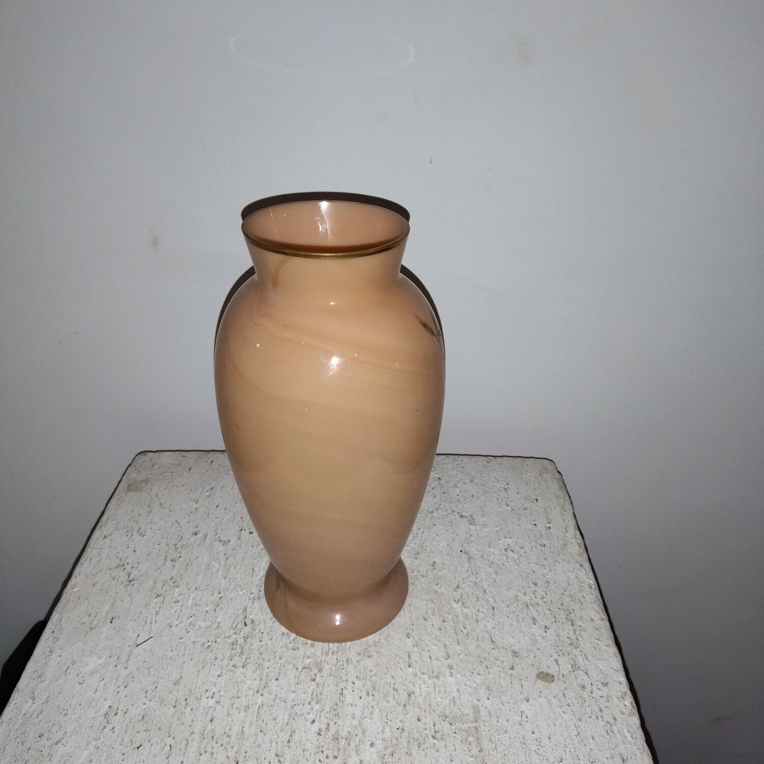 Art-Nouveau enamelled marble glass vase