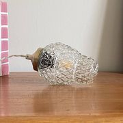 Antique tulip pendant lamp in transparent glass with brass claw LAMP-7386