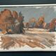 Original Swedish Oil on Canvas – “Red Autumn” by Knut Måsö (1926–2016) – Signed – Vintage & Framed – 57 × 44 cm (22.4" × 17.3")
