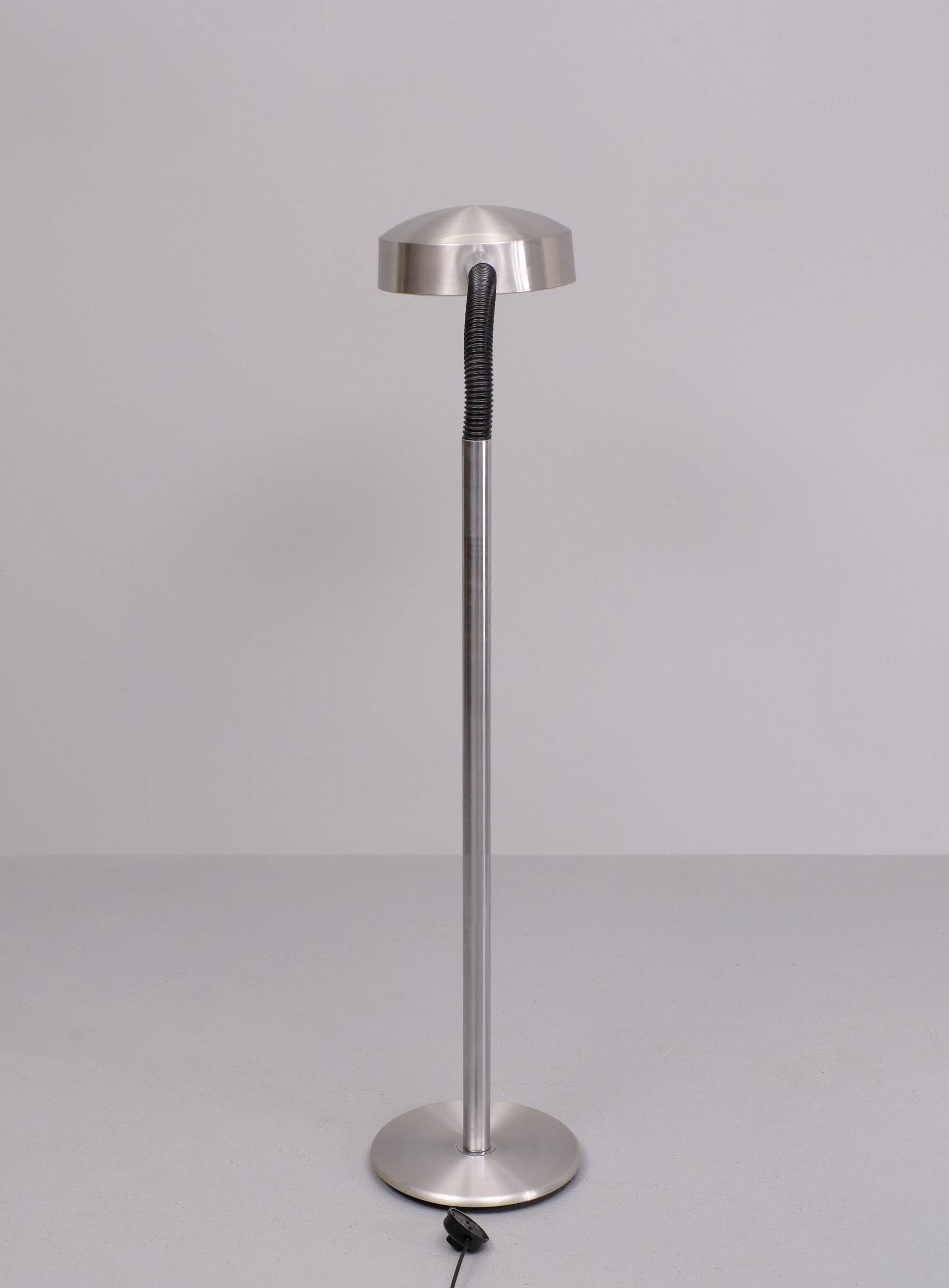 Herda Aluminum flexible goose neck floor lamp 1970s