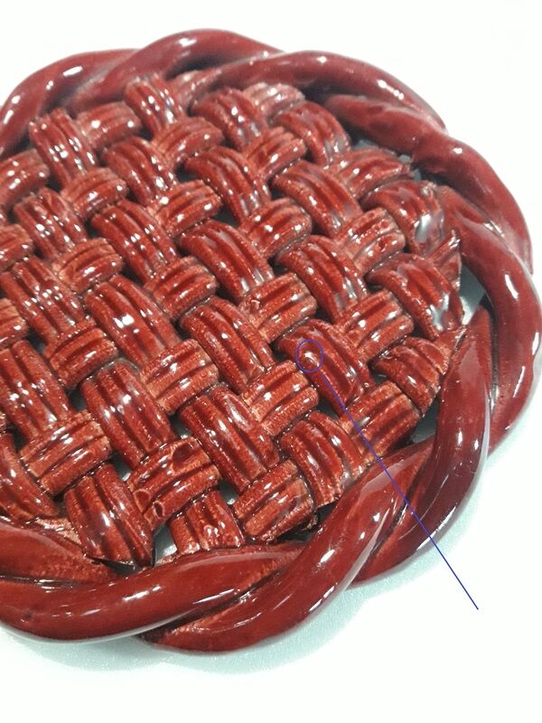 Trifle and 2 bottle coasters, woven ceramic