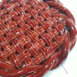 Trifle and 2 bottle coasters, woven ceramic