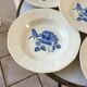 6 hollow plates Digoin Sarreguemines blue flowers 30s