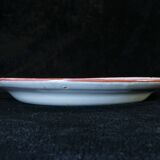 Plate in Faience de l'est pink red 19th LUNEVILLE ISLETTES ST CLEMENT nº1