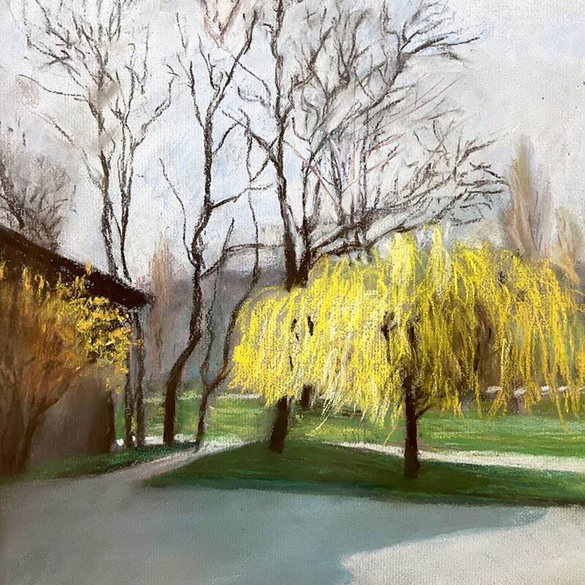Painting "Old tree", Yvonne Fourgeaud, 1976, Pastel