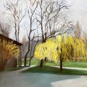 Painting "Old tree", Yvonne Fourgeaud, 1976, Pastel