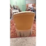 Chauffeuse d'époque Napoléon III tissu jaune