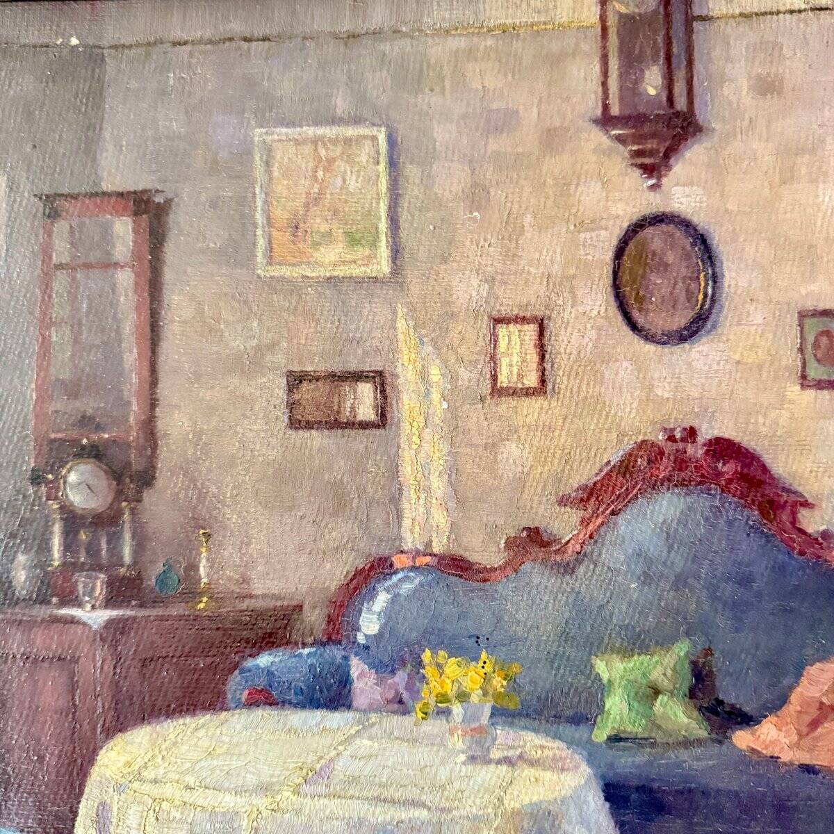 Salon Interior, 1840, Oil on Canvas, Framed