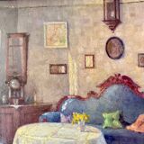 Salon Interior, 1840, Oil on Canvas, Framed