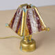Brutalist table lamp in metal and hammered murano by longobard italy
