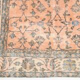 7x10 Soft Pastel Orange Handmade Floral Turkish Vintage Rug