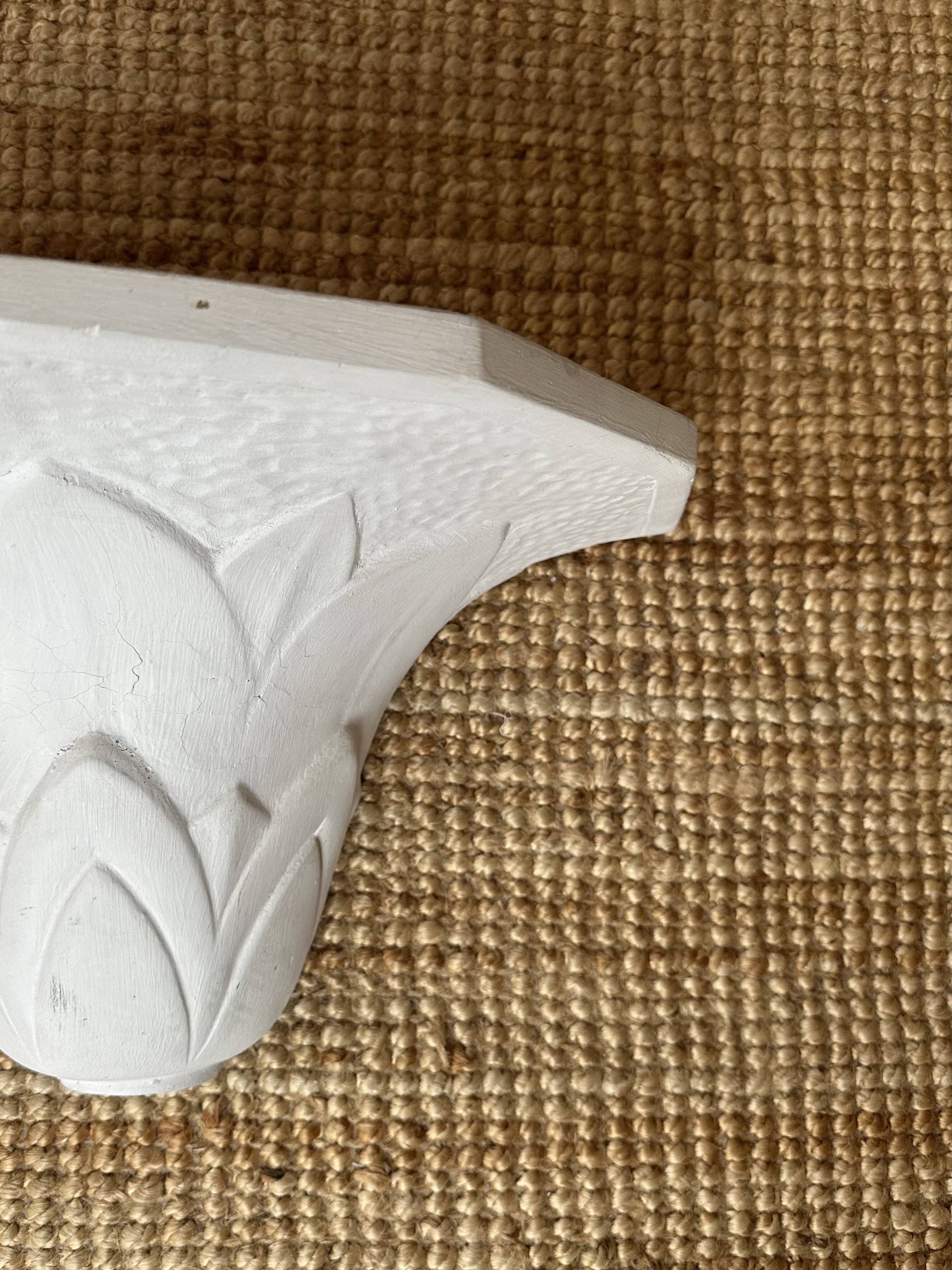 Pair of plaster wall sconces, palmette decoration, 20th century