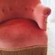 Fauteuil crapaud velour rose