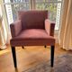 NV Gallery armchair in old rose velvet and its Calligaris cushion.
