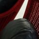 Set of 2 Sculptural Lounge Chairs in Red Lacquered Rattan 1970s