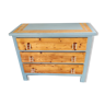 Antique pine chest of drawers and blue patina