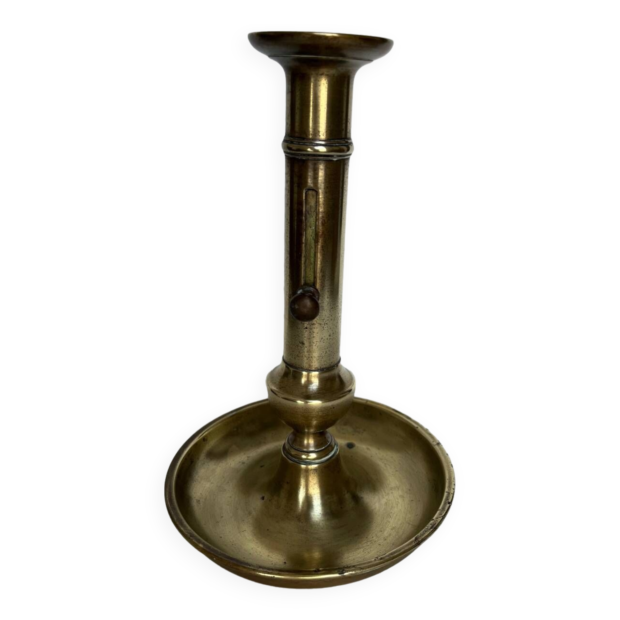 Large old brass candle holder