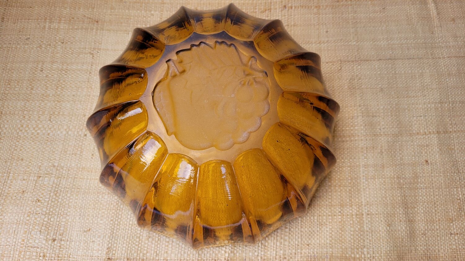 Amber glass salad bowl