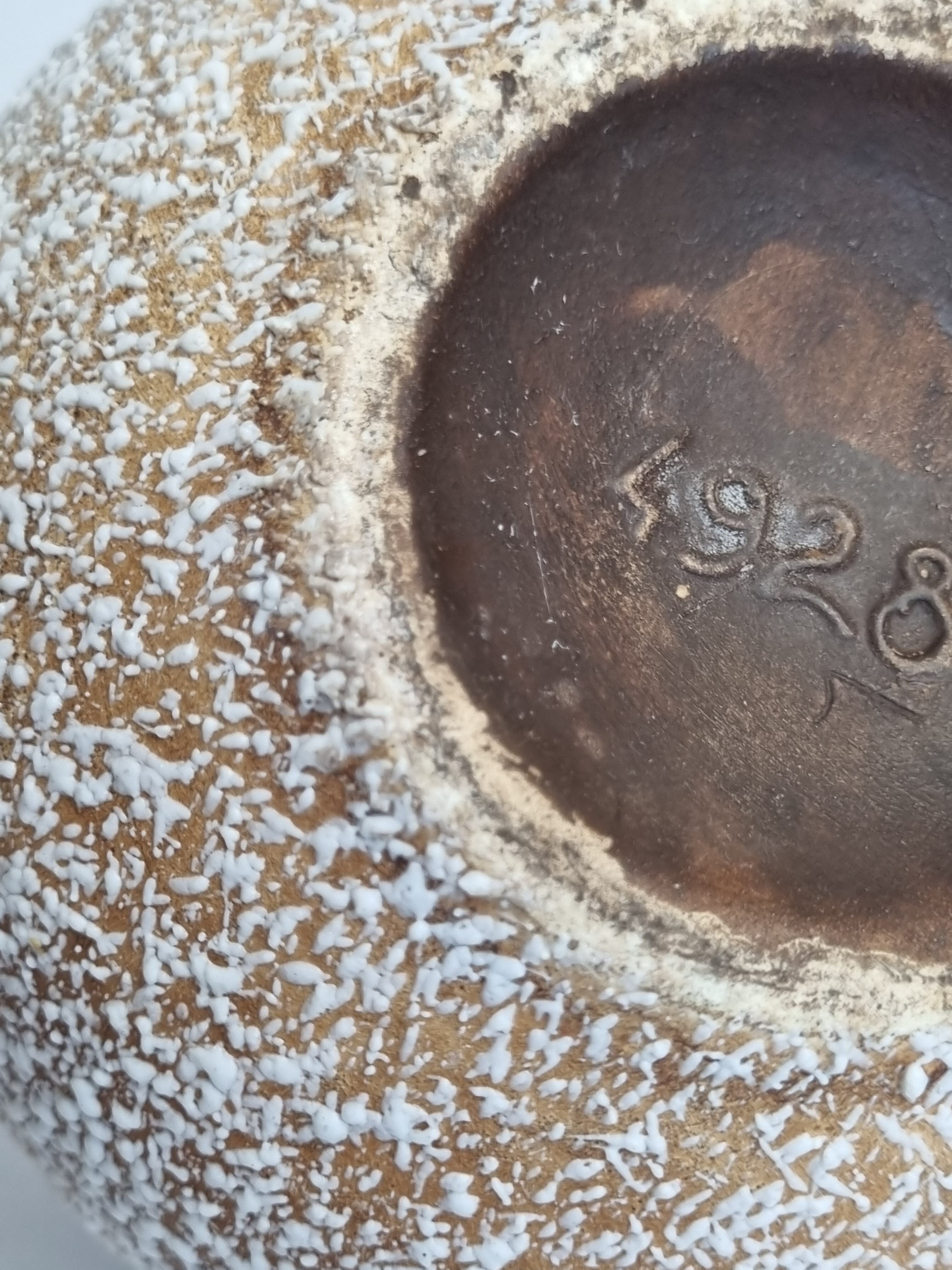 Art Deco ball vase, in tense enamel, 30s