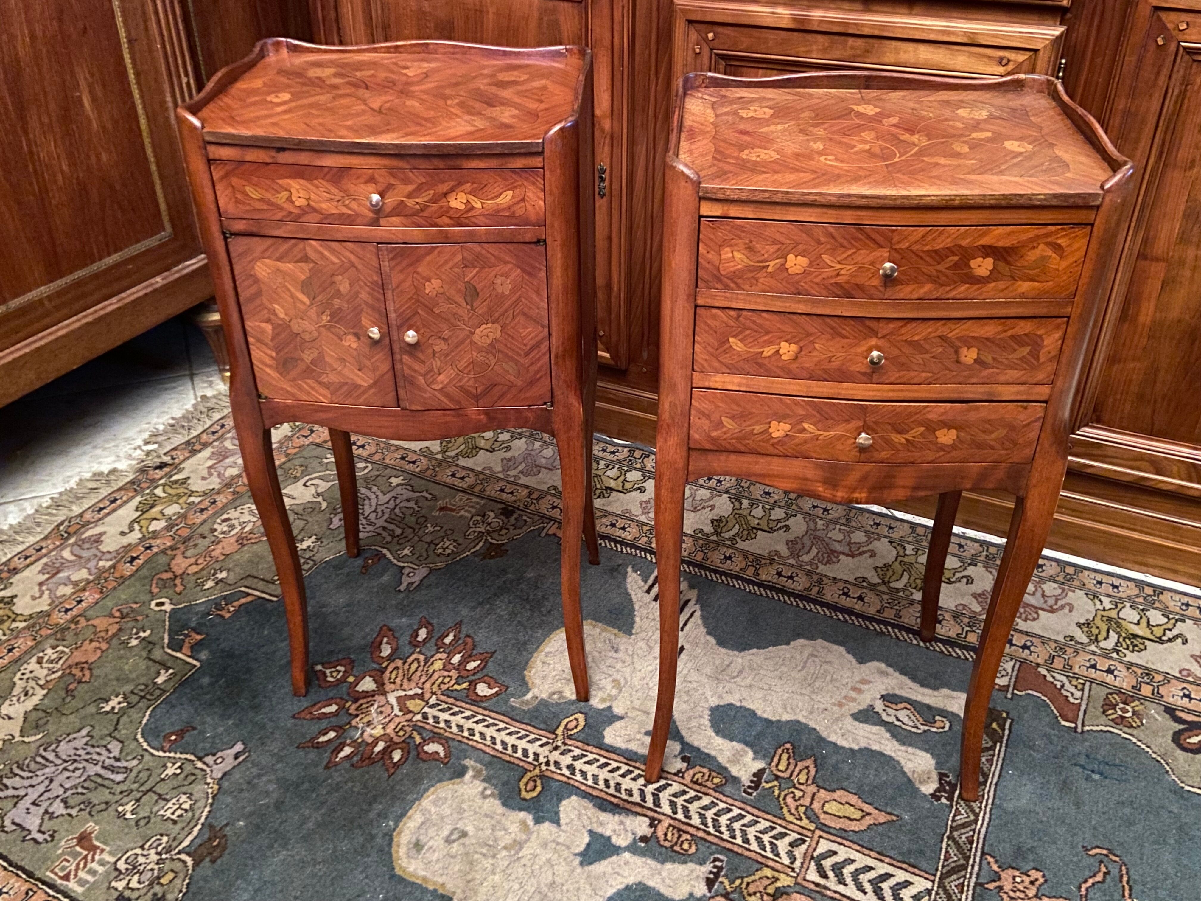 Pair of bedside tables Louis XV style