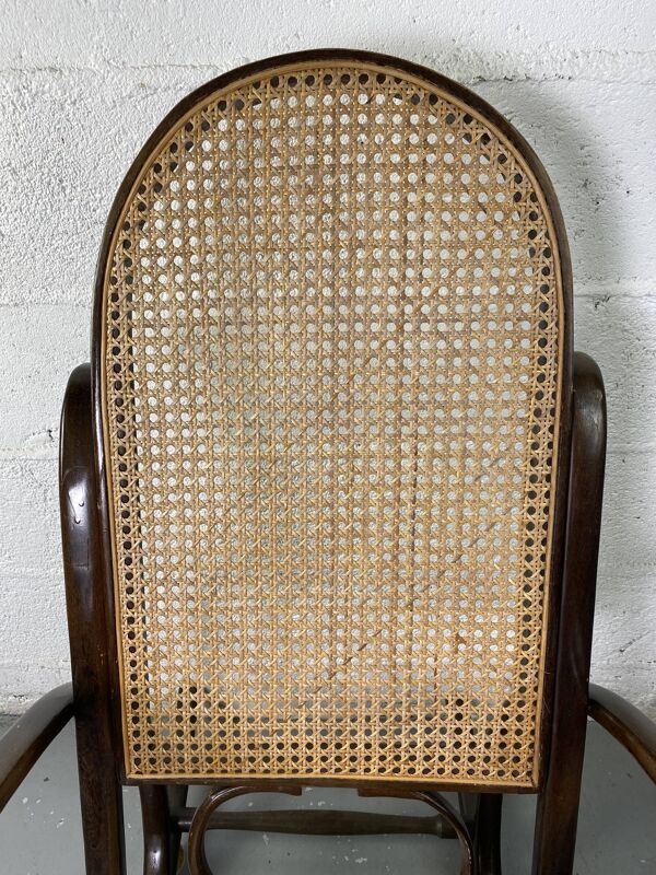 Rocking-chair Chair en bois et Cannage année 70