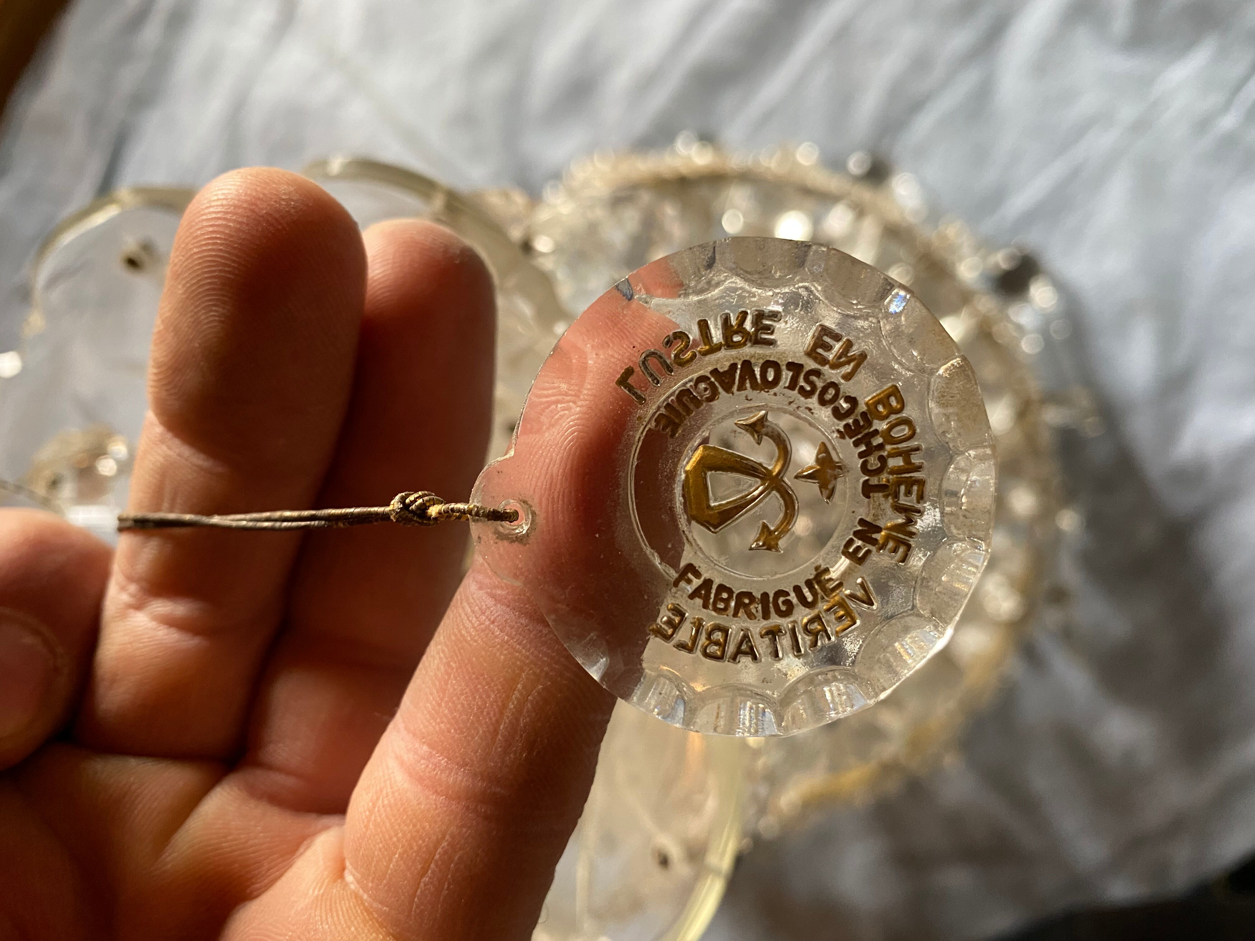 Bohemian crystal hot air balloon chandelier