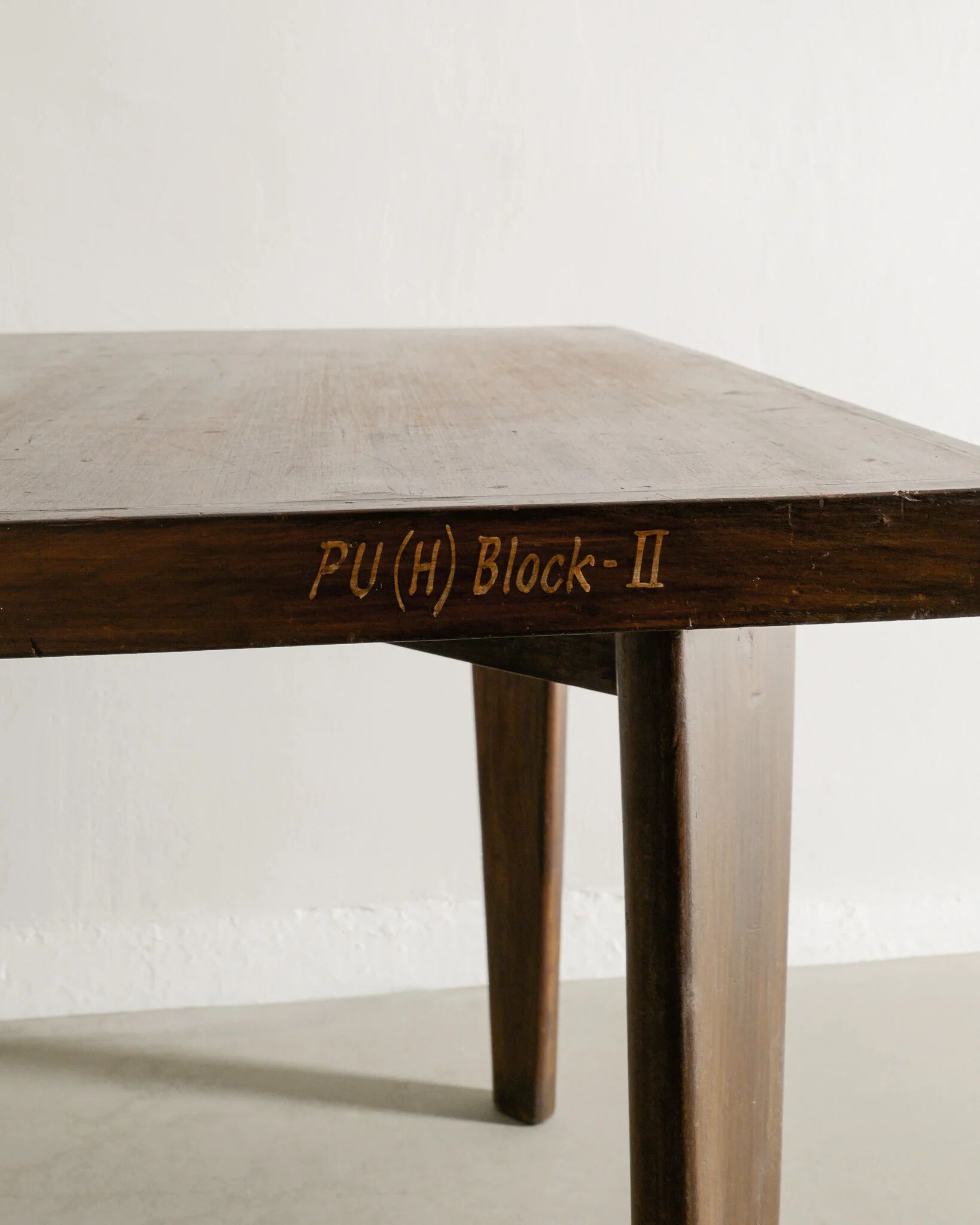 Pierre jeanneret squared wooden dining table, 1950s