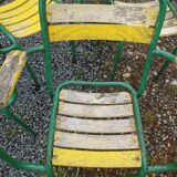 Set of 4 metal bistro chairs tolix style