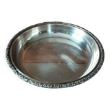 Hollow round silver metal dish