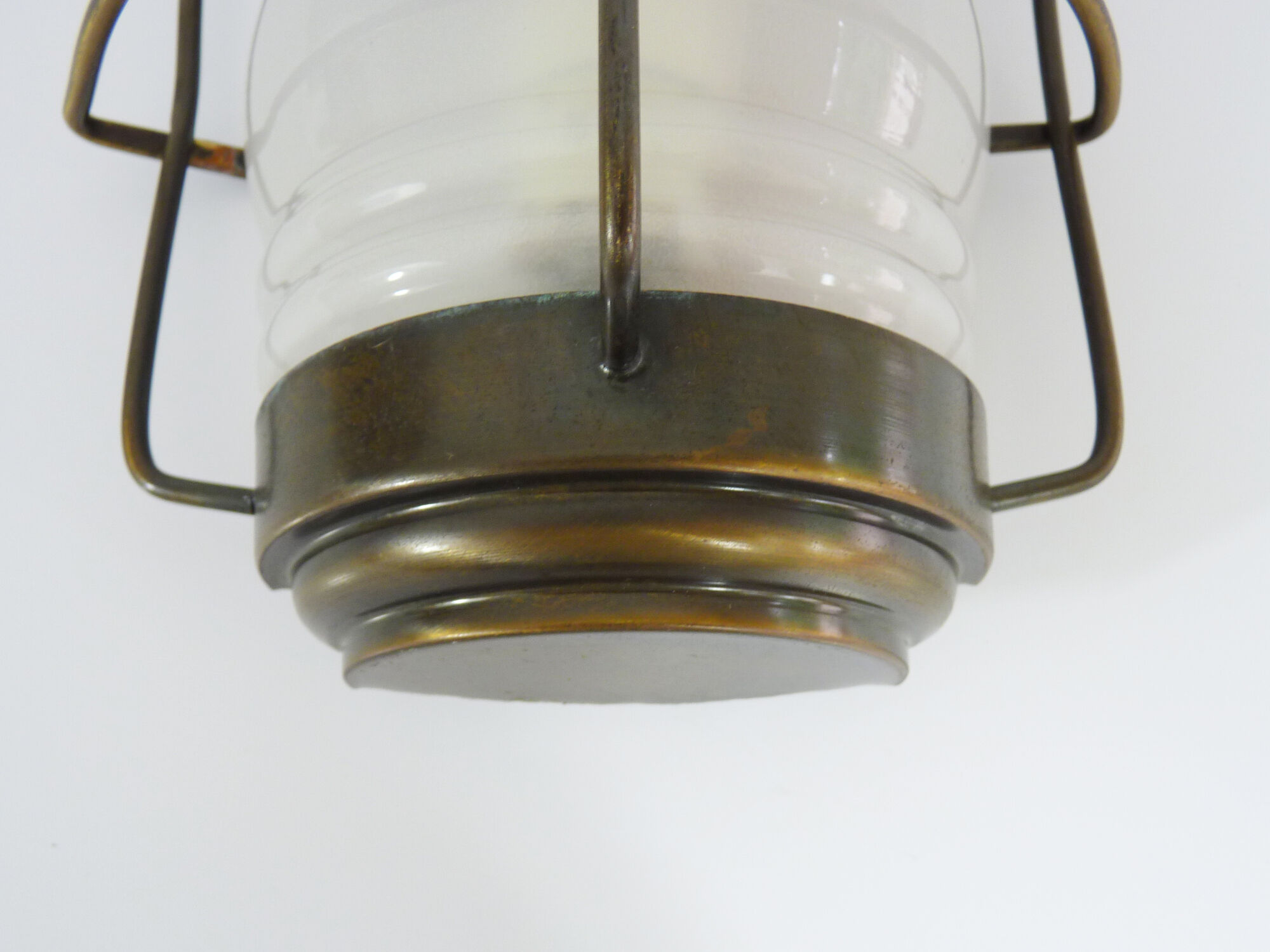 Old wall lamp type porthole in brass and glass. Navy style applique. Year 50