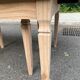 Renovated square extendable dining table in raw solid cherry wood, Louis XVI style.