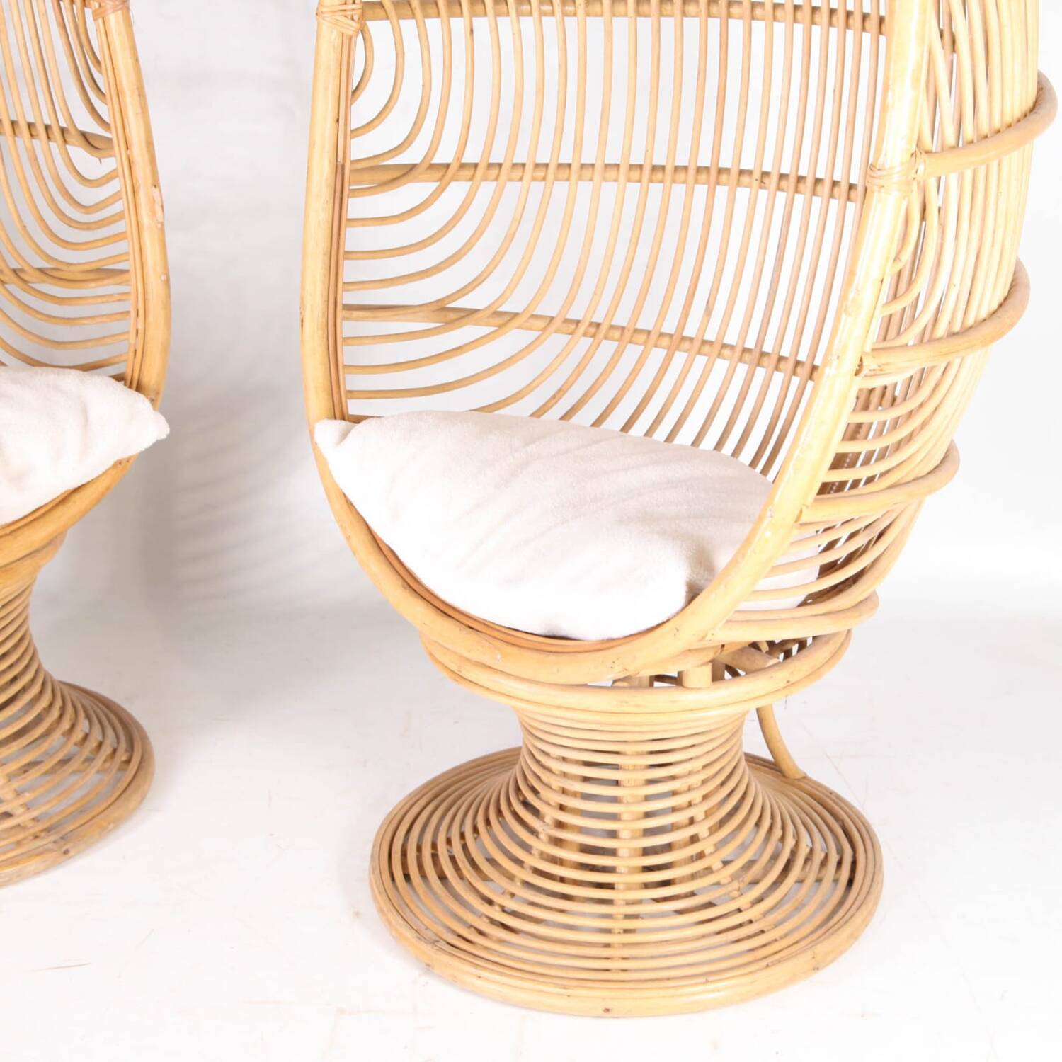 Pair of rattan armchairs